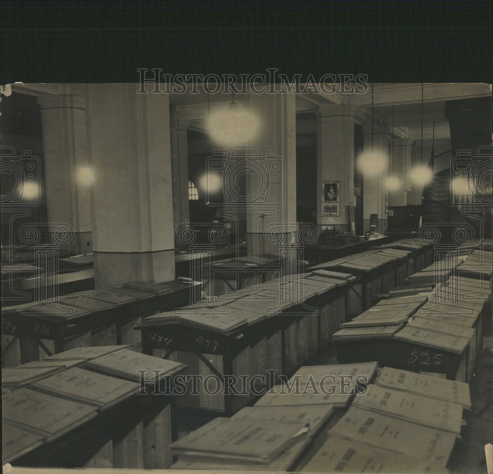 1935 Tax books in Records Dept Cook County - Historic Images