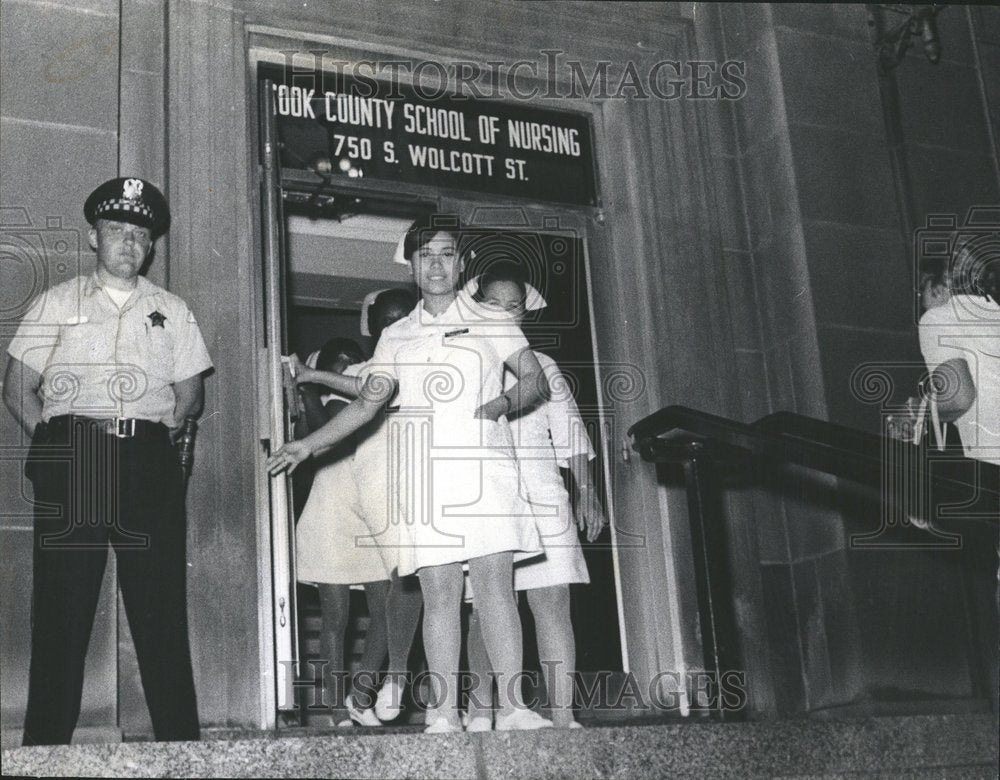 1970 Policeman William Natyskeia Nurses - Historic Images