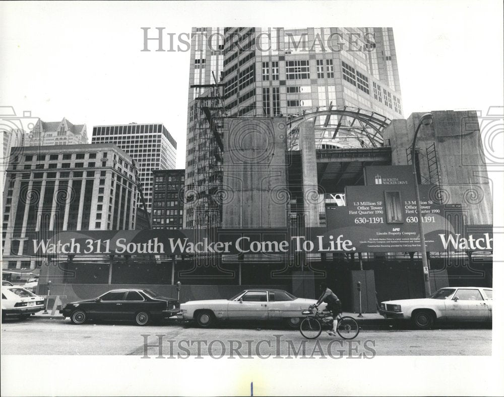 1989 Construction Barricades Huron Michigan - Historic Images