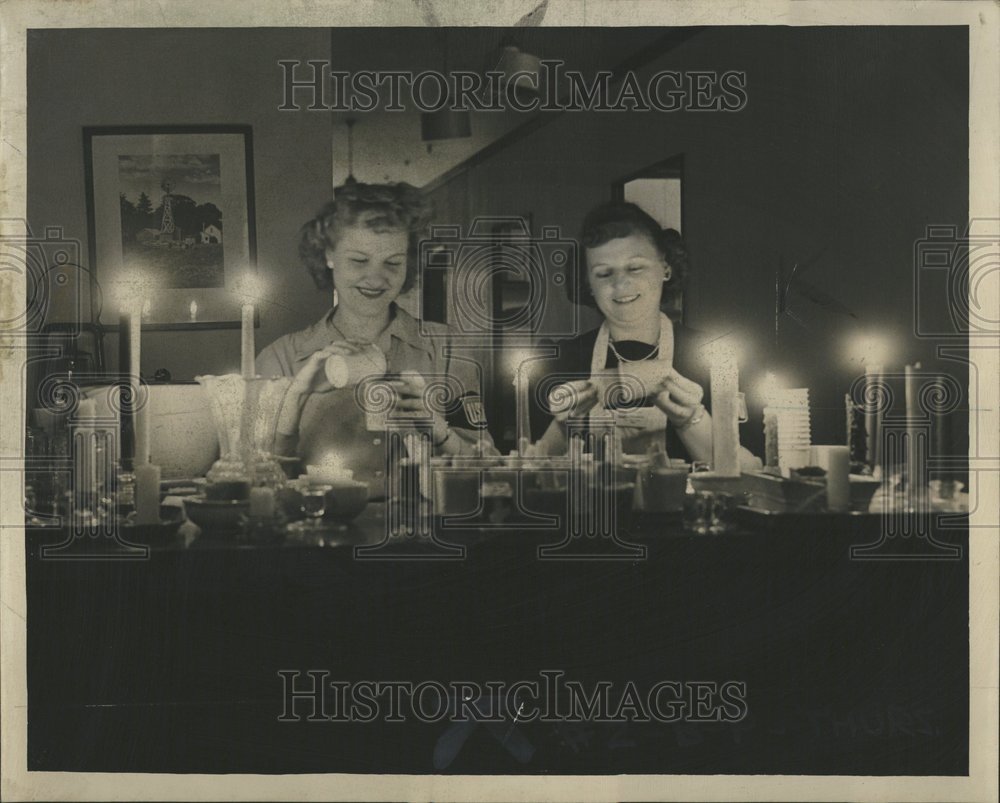 1946 Mrs Edward W Clark Candles Making - Historic Images