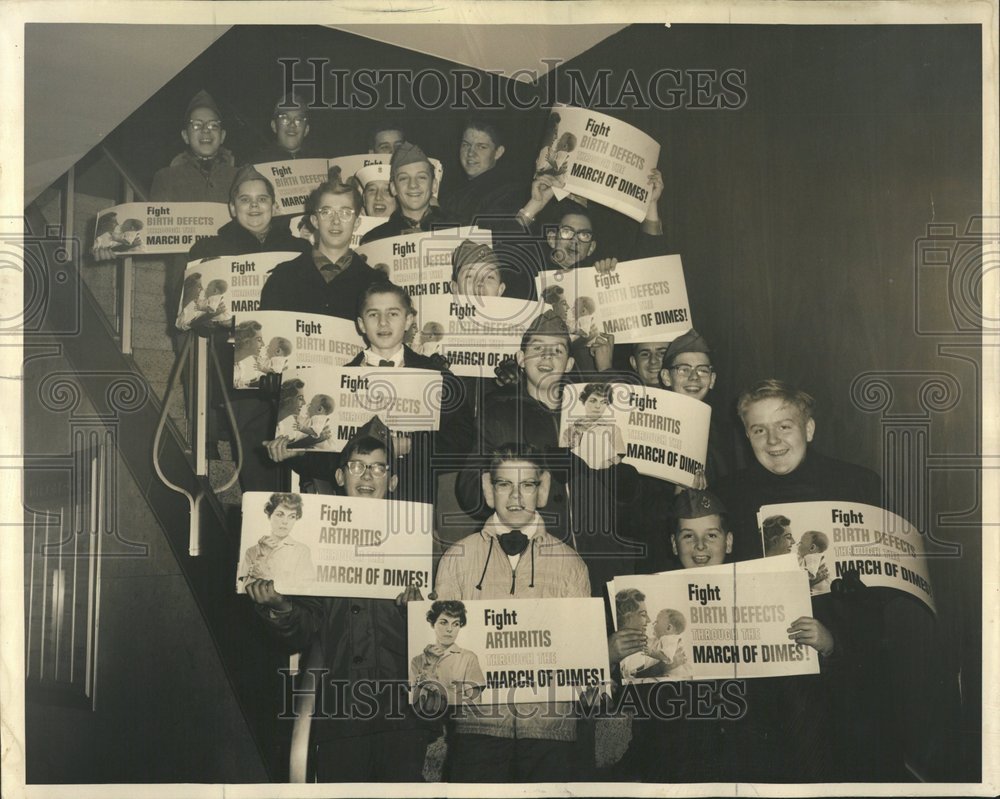 1963 Boy Scouts Helping March of Dimes - Historic Images