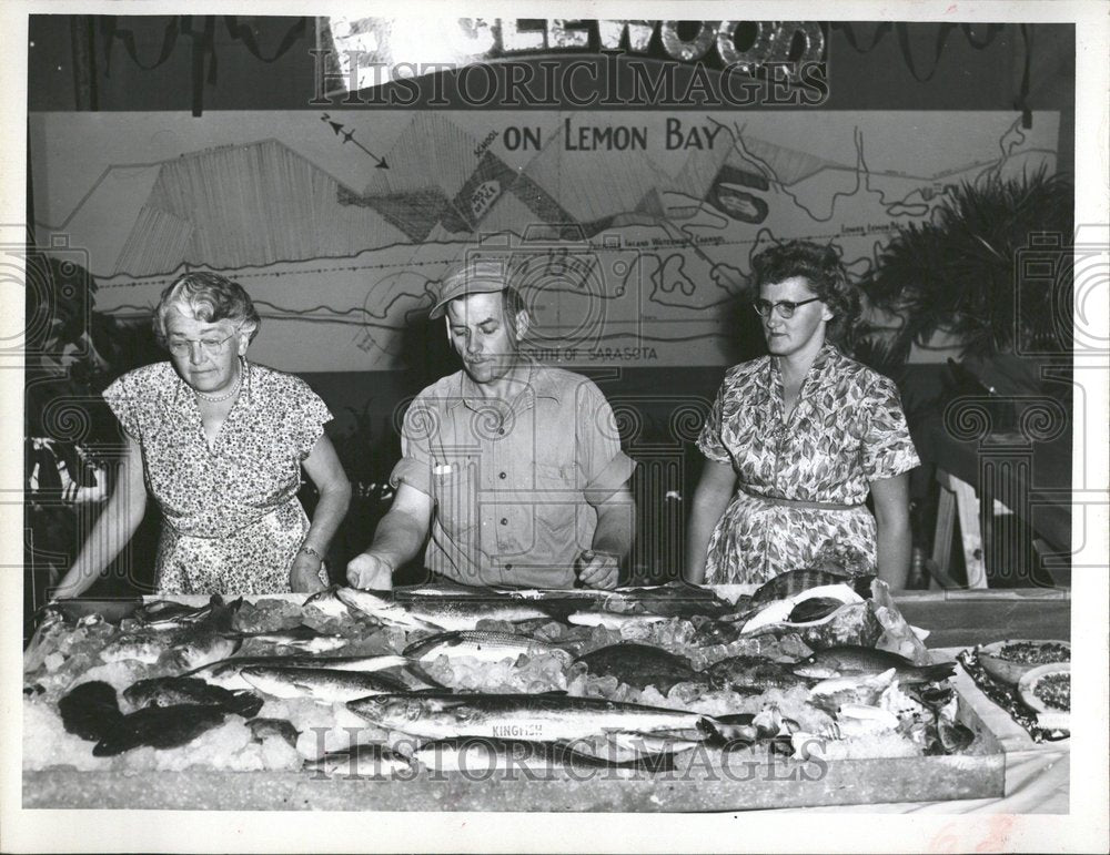 1957 Fish Sale Display Sarasota County Fair - Historic Images