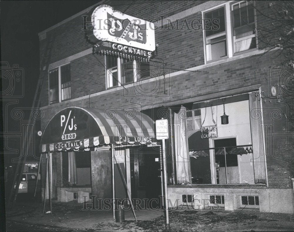 1966 P.J.Lounge damaged by fire &amp; explosion - Historic Images