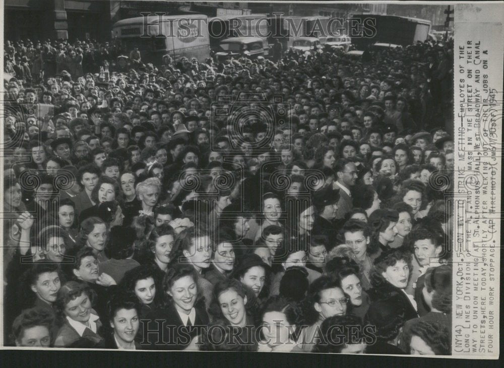 1945 Union Strike Meeting St Alphonsus Hall - Historic Images