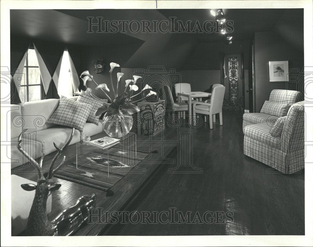 1982 Home Remodeling Attic Into Family Room - Historic Images