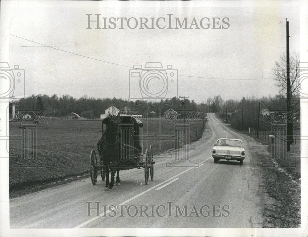 1966 Amish Buggy On Road Maryland - Historic Images