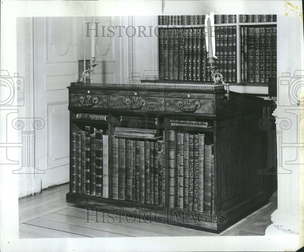 1969 Woburn Abbey Desk Bookcase Library - Historic Images