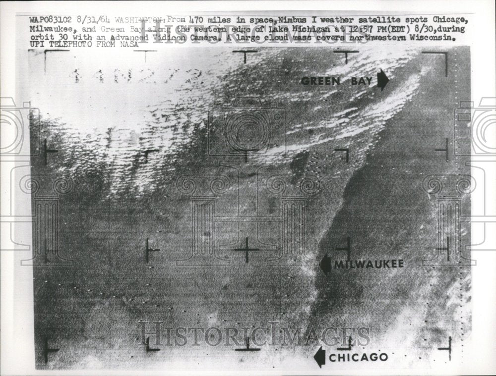 1964 Nimbus I Weather Satellite Spots Green - Historic Images