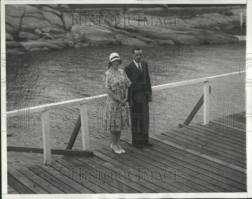 1930 John Coolidge Wife Sachems Head Yacht - Historic Images