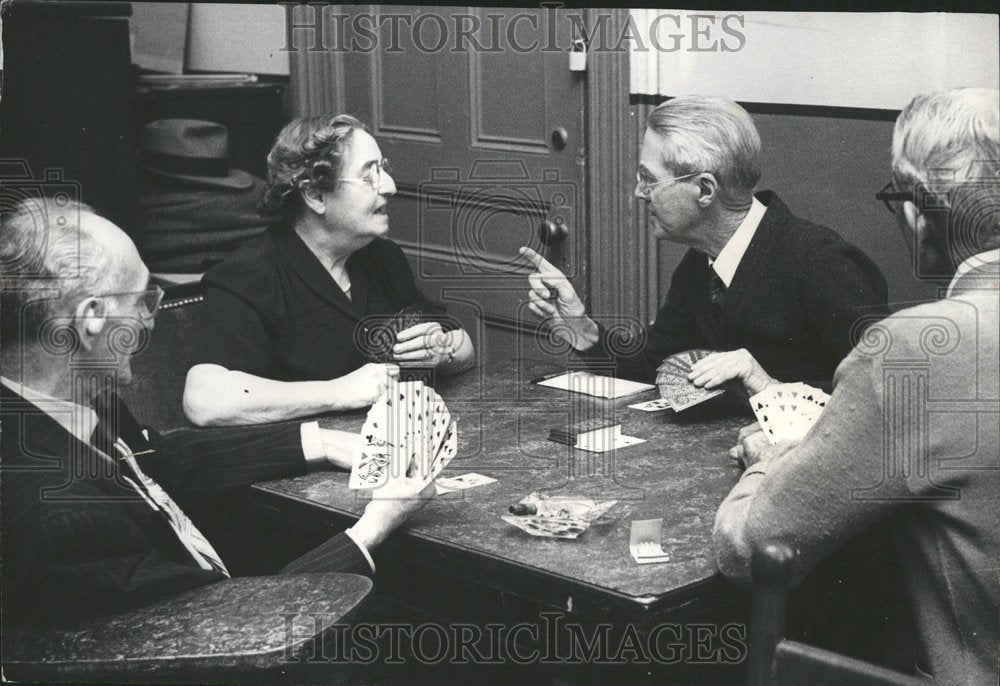 1951 Old People Card Games Adolph Lechner - Historic Images