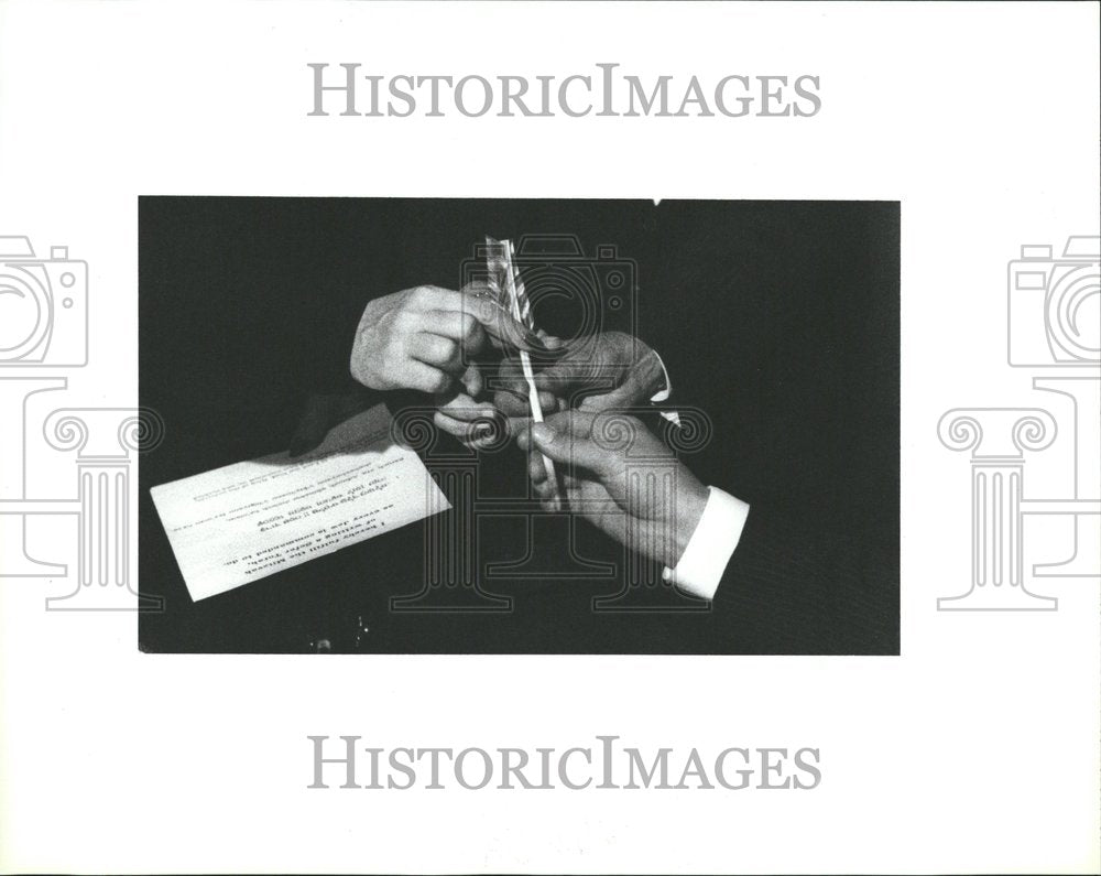 1988 Hands Hold Quill to Write Torah - Historic Images