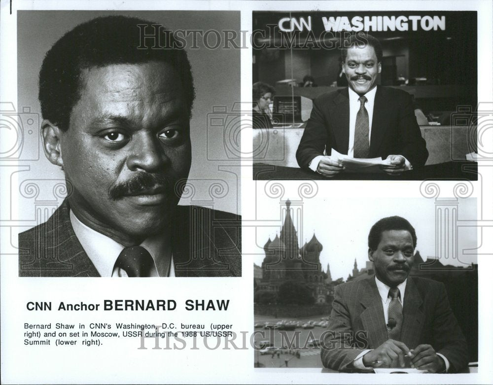 1991 CNN Newscaster Anchor Bernard Shaw - Historic Images