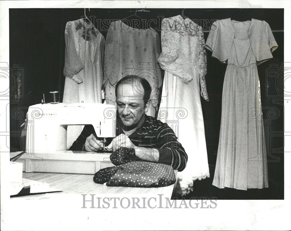 1984 Father Take Sewing - Historic Images