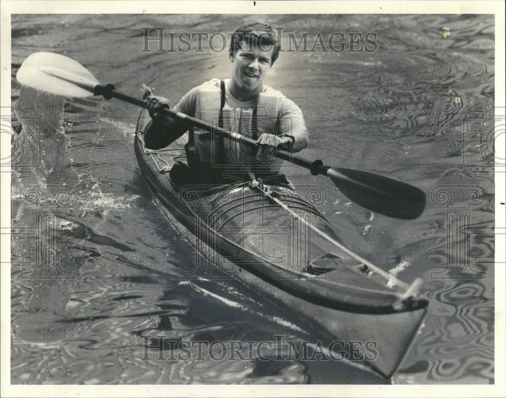 1985 Kayak At Chicago River At Marina City - Historic Images