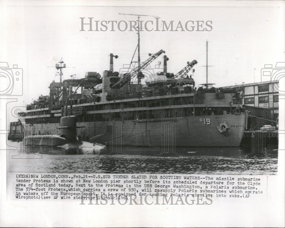 1961 New London Pier Missile Submarine - Historic Images