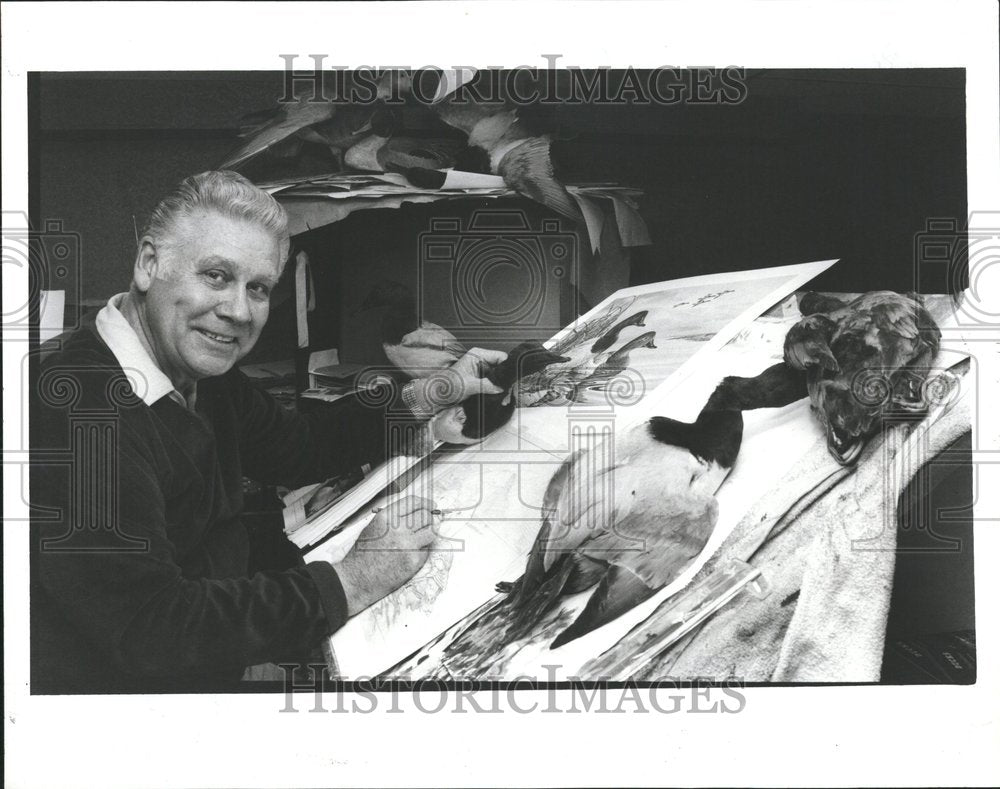 1989 Prize Ducks Artist Richard Art Drave - Historic Images