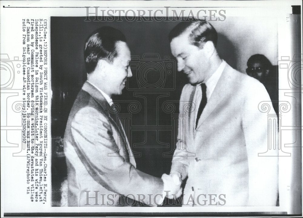 1967 Sen Charles Percy Nguyen Van Thieu - Historic Images