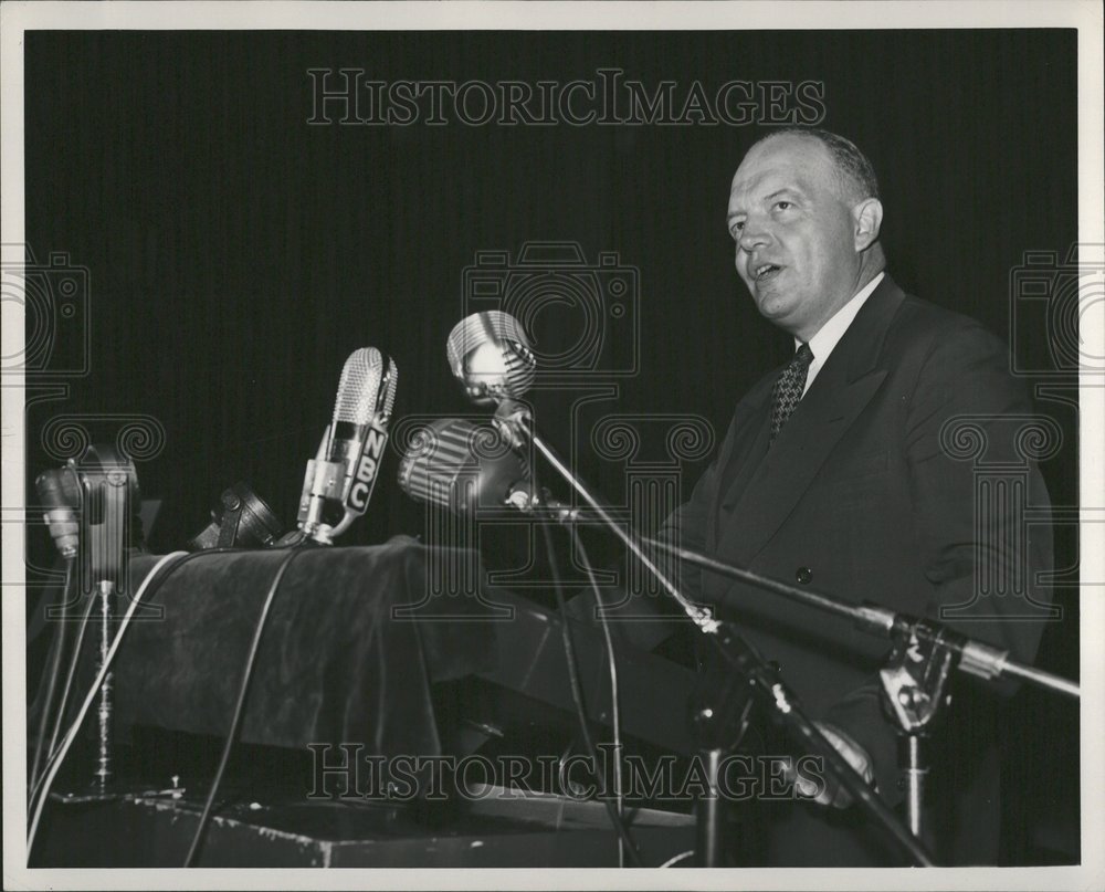 1948 Politician Stassen Speaking Detroit - Historic Images