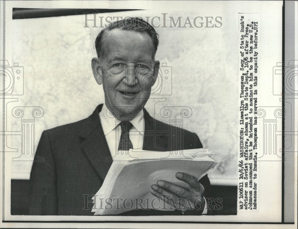 1966 Llewellyn Thompson Adviser Soviet - Historic Images