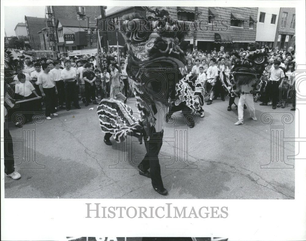 1992 Chinatown Summer Fair Lion Dancer - Historic Images