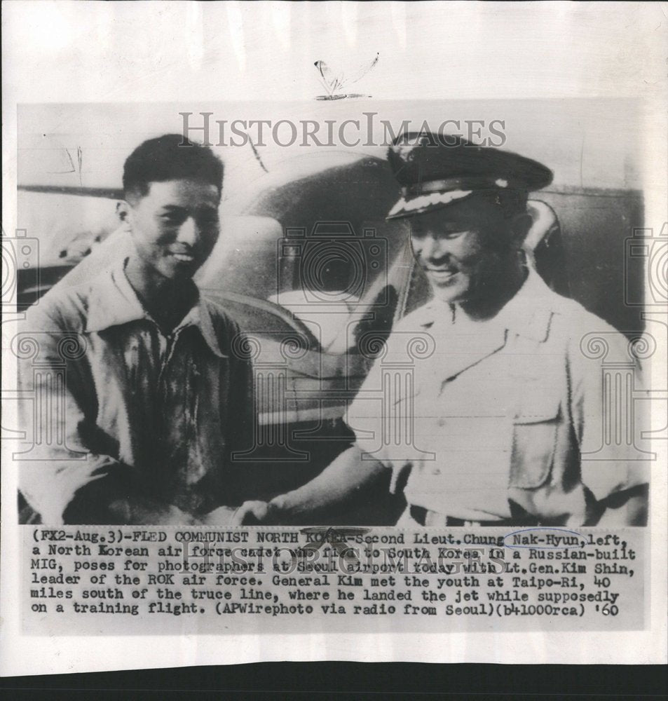 1960 Lieut Chung Nak Hyun Lt Gen Kim Shin - Historic Images