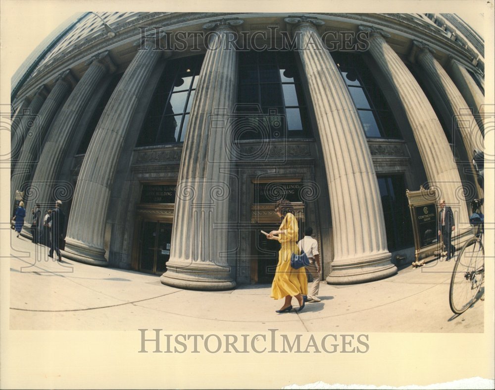 1987 Continental Bank Tower Hula Hooped - Historic Images