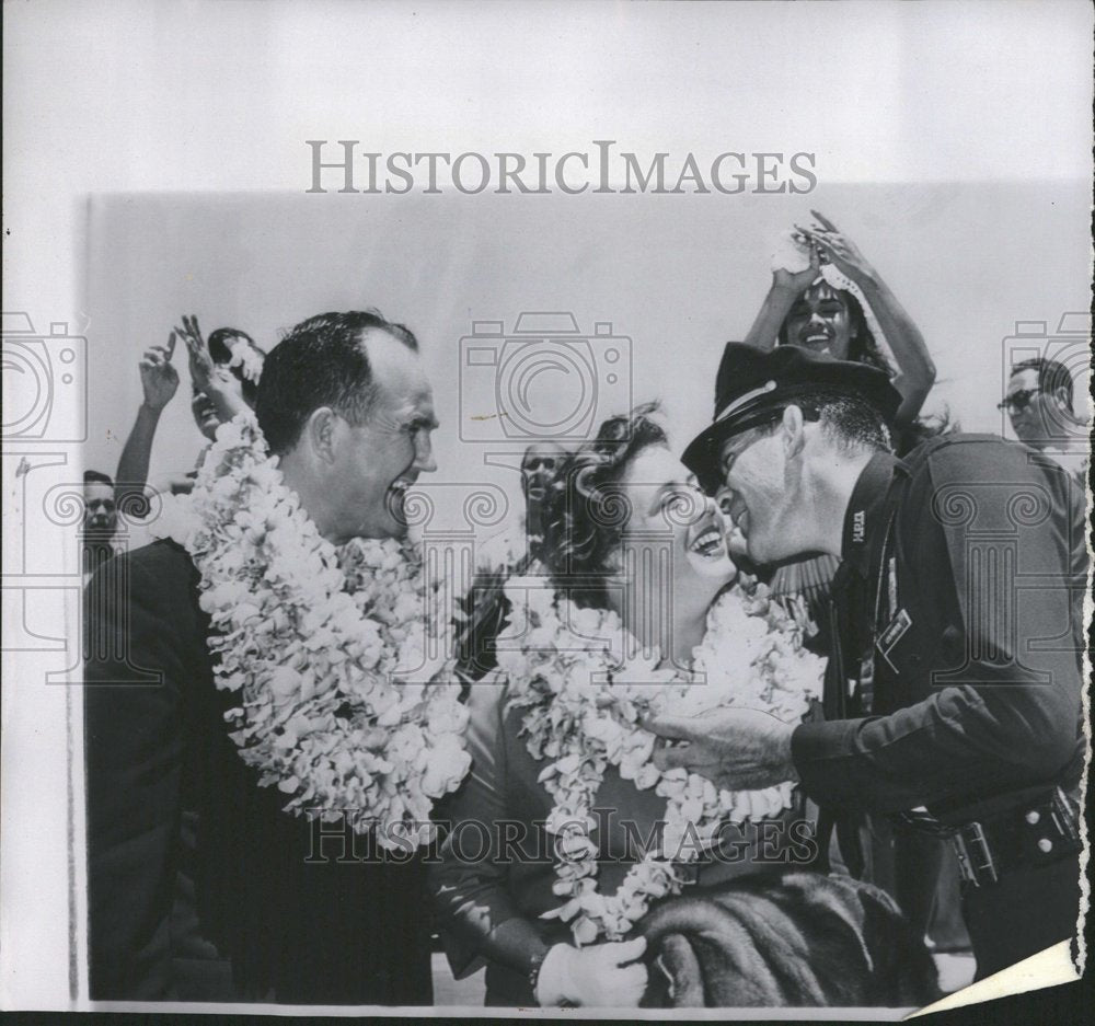 1961 Hula Girl Background John Patterson - Historic Images