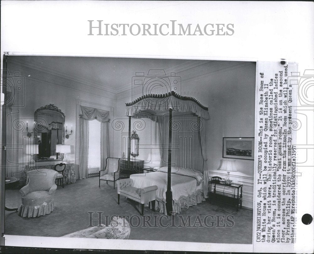 1957 White House Rose Room Best Guest Bed - Historic Images