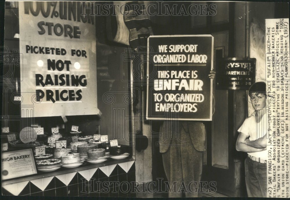 1937 Employer Unfair Baker Price Member - Historic Images