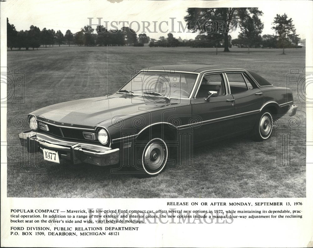 1977 Black Ford Maverick Comact Budget Car - Historic Images