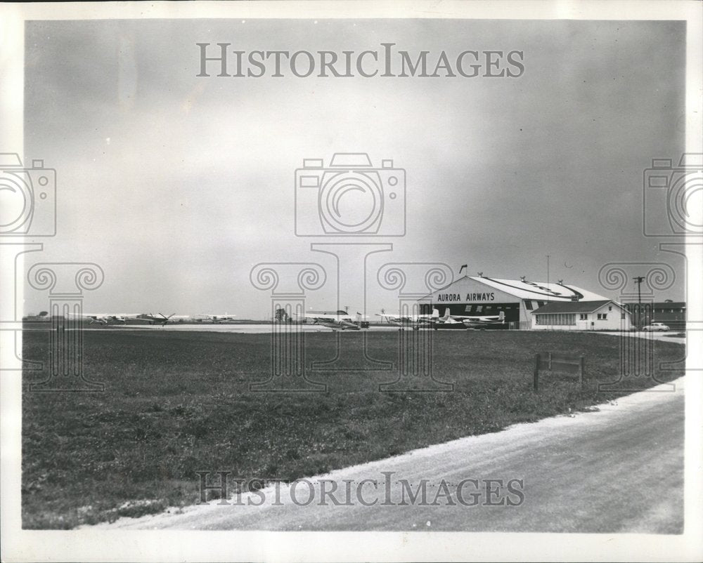 1960 Aurora Airport Illinois Planes Parked - Historic Images