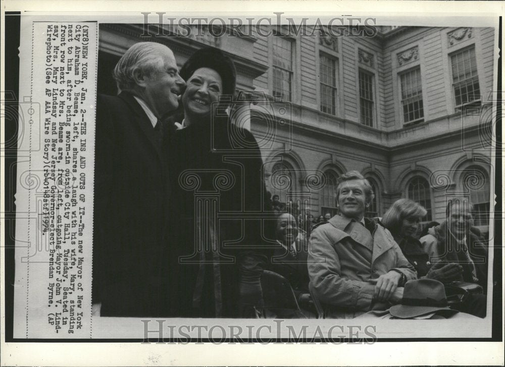 1974 New York Mayor Abraham D Beame City - Historic Images