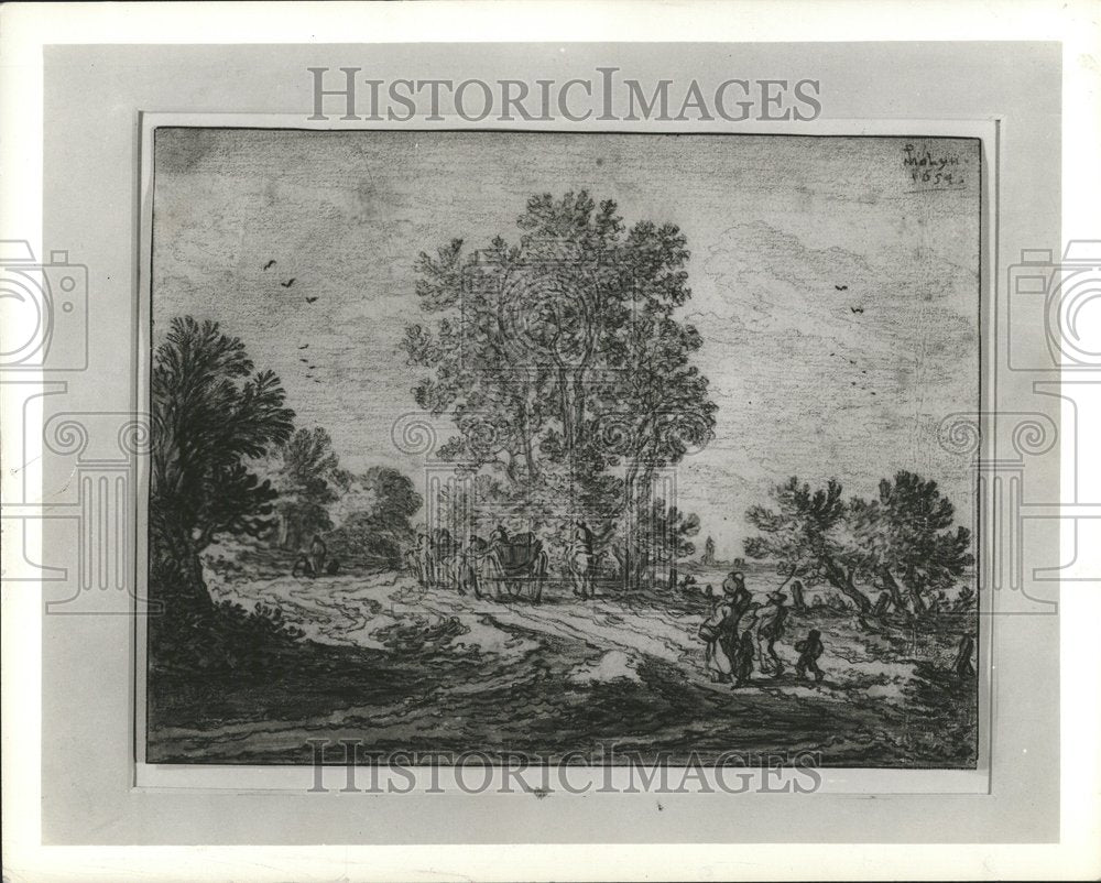 1938 Copy Photo of 1654 Pieter Molyn Drawing - Historic Images