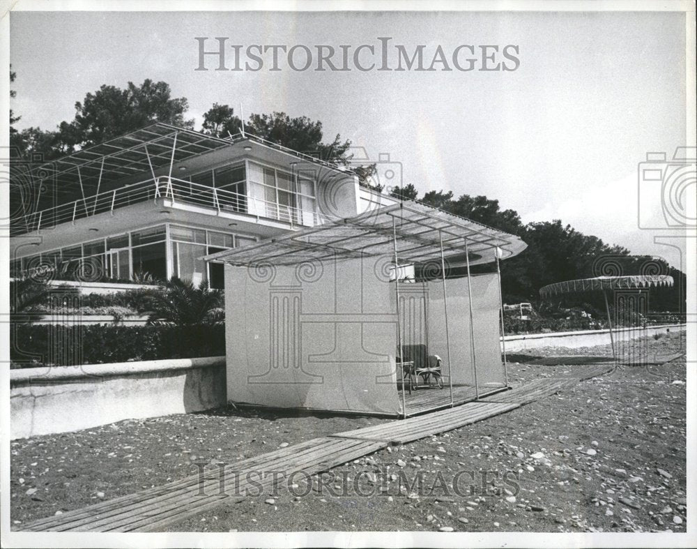 1963 Nikita Khrushchev Bathing Beach USSR - Historic Images