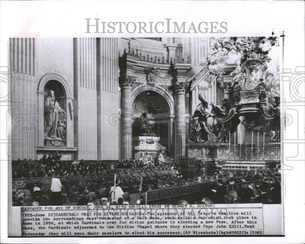 1963  St Peters Basilica Cardinals Party - Historic Images