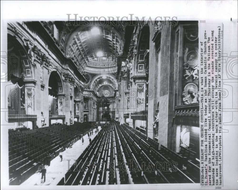 1962 Interior St. Peter&#39;s Basilica Church - Historic Images