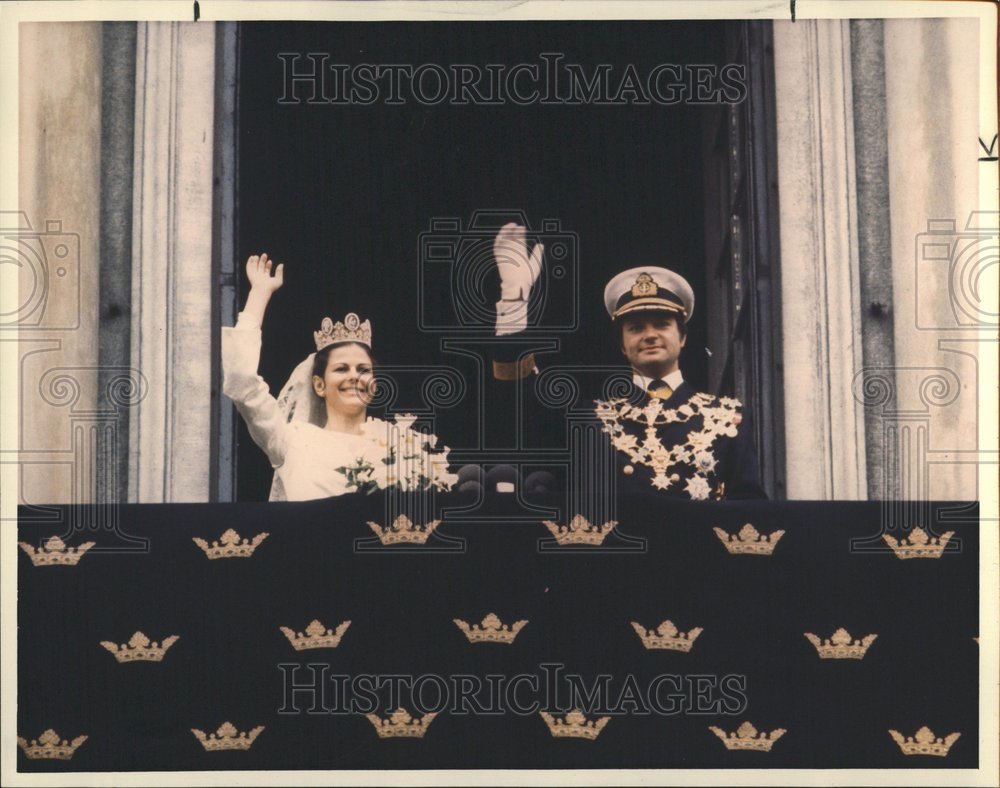 1988 King of Sweden, King Carl &amp;  his wife - Historic Images