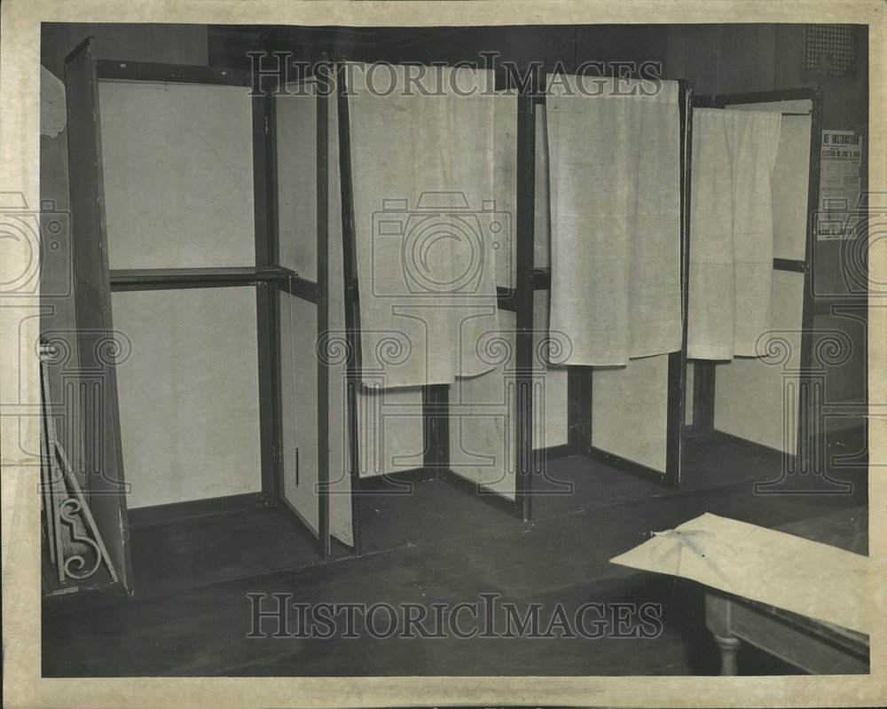 1948 Empty Booth Pooling Place 53 Precinct - Historic Images