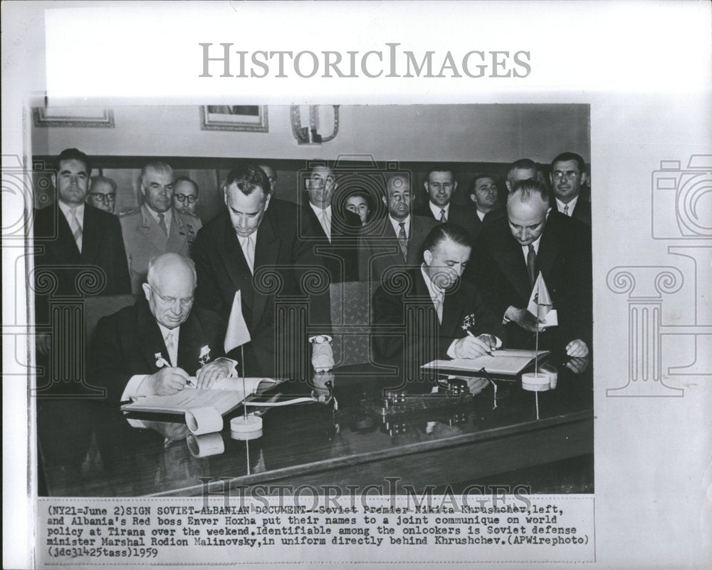 1959 joint communique on world policy - Historic Images