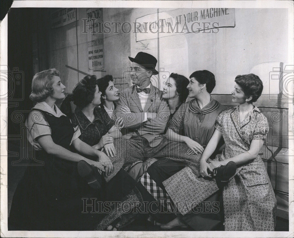 1955 The Pajama Game,Buster West w/ 6-girls - Historic Images