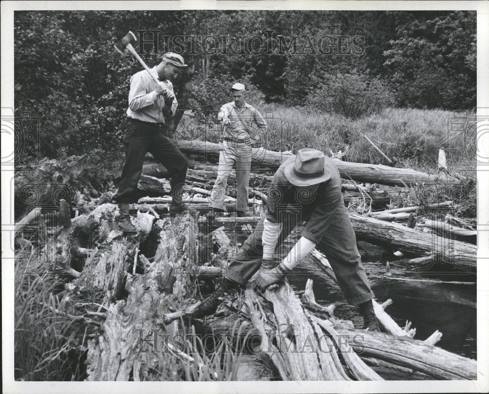 1946 Bridge approach being built at Carp - Historic Images