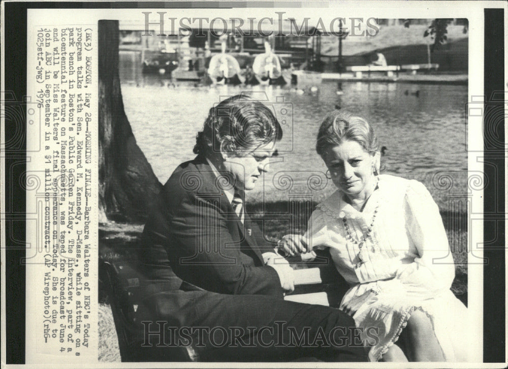 1976 Barbara Walters Interviews Sen Kennedy - Historic Images