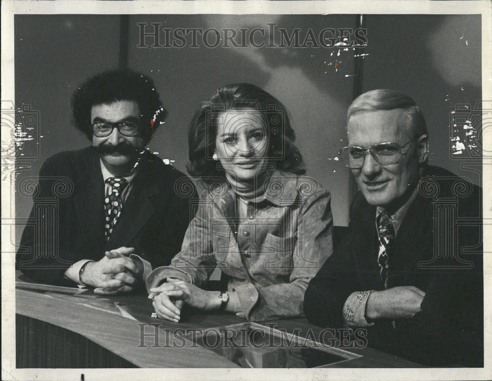 1975 Gene Shalit,  Barbara Walters and Fran - Historic Images