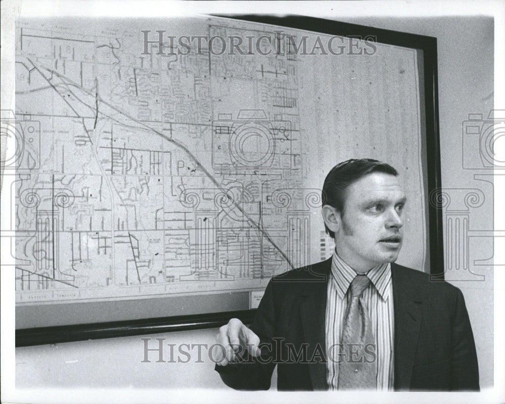 1971 Southfield Traffic Engineer Shows Map - Historic Images