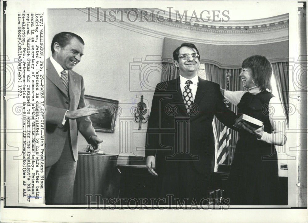 1972 President Nixon Peter G. Peterson - Historic Images