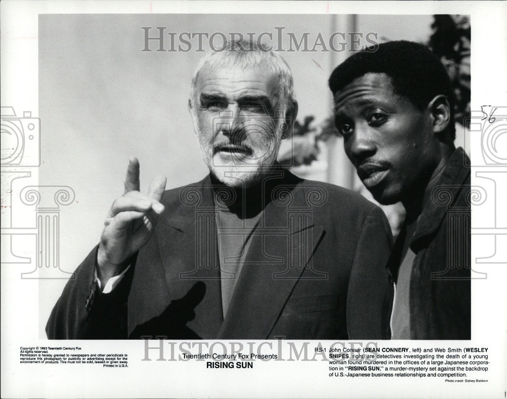 1993 Sean Connery Wesley Snipes Rising Sun - Historic Images