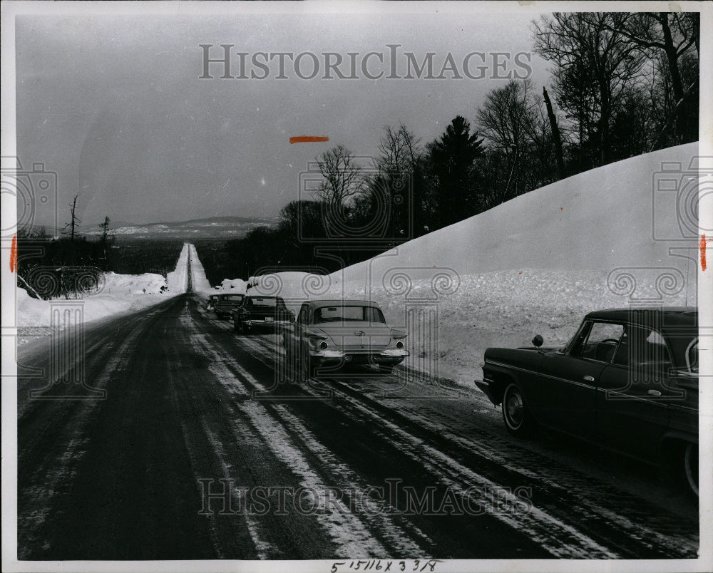 1962 Ontario Canada Snow Covered Street - Historic Images