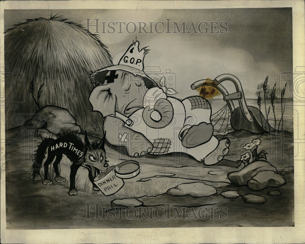 1936 Picture Cartoon Scene Elephant - Historic Images
