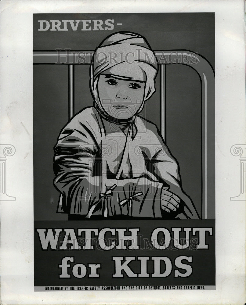 1961 Safety Poster Kids Type Condition Safe - Historic Images