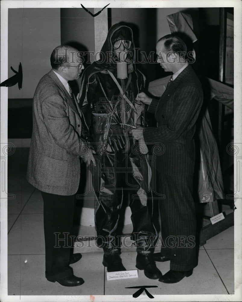 1942 Detroit Anti Gas Officers Suited Up - Historic Images